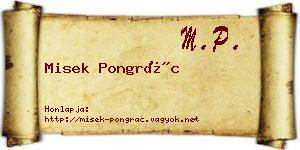 Misek Pongrác névjegykártya